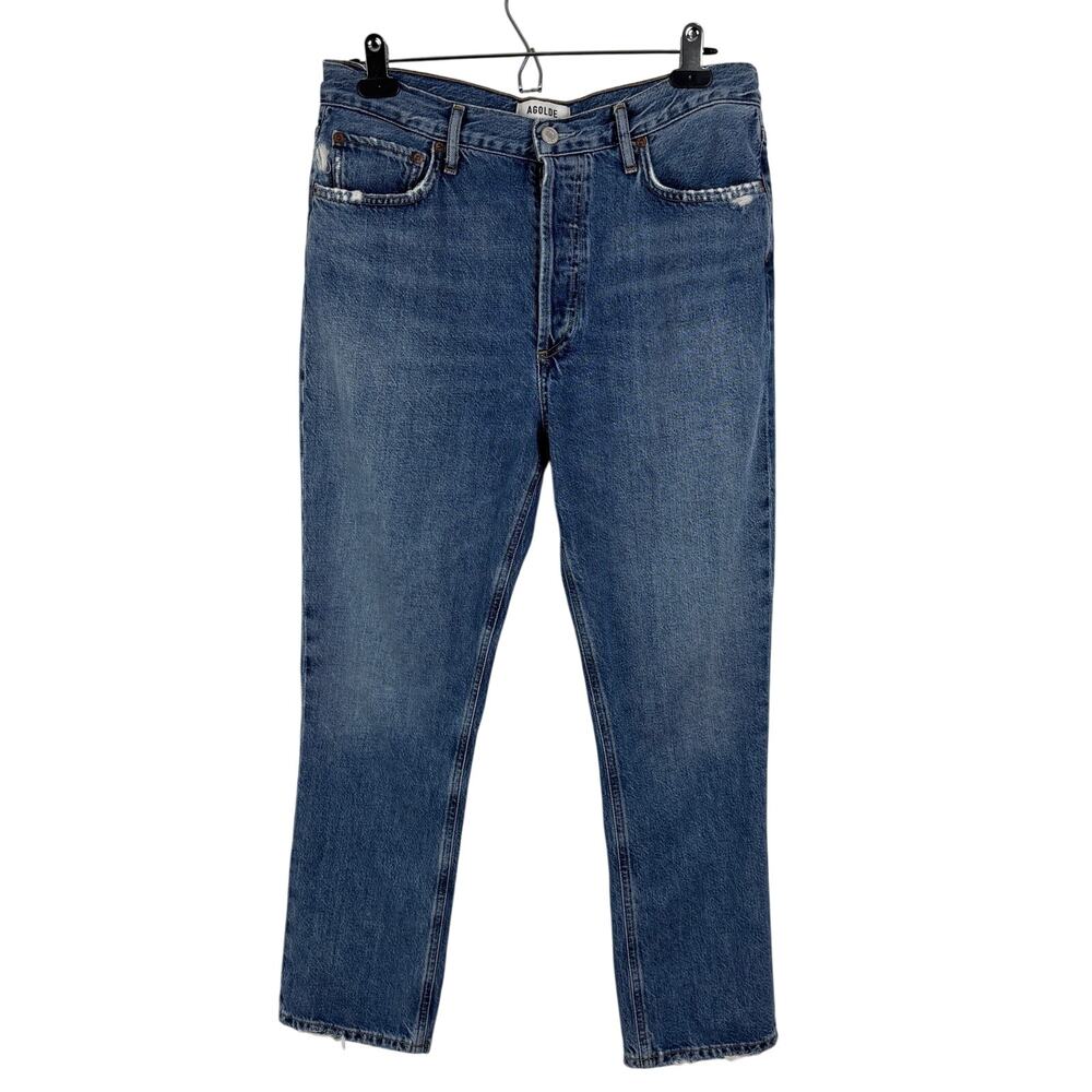 AGOLDE Riley Crop Jeans Medium Wash 29 organic cotton lyocell 26" inseam